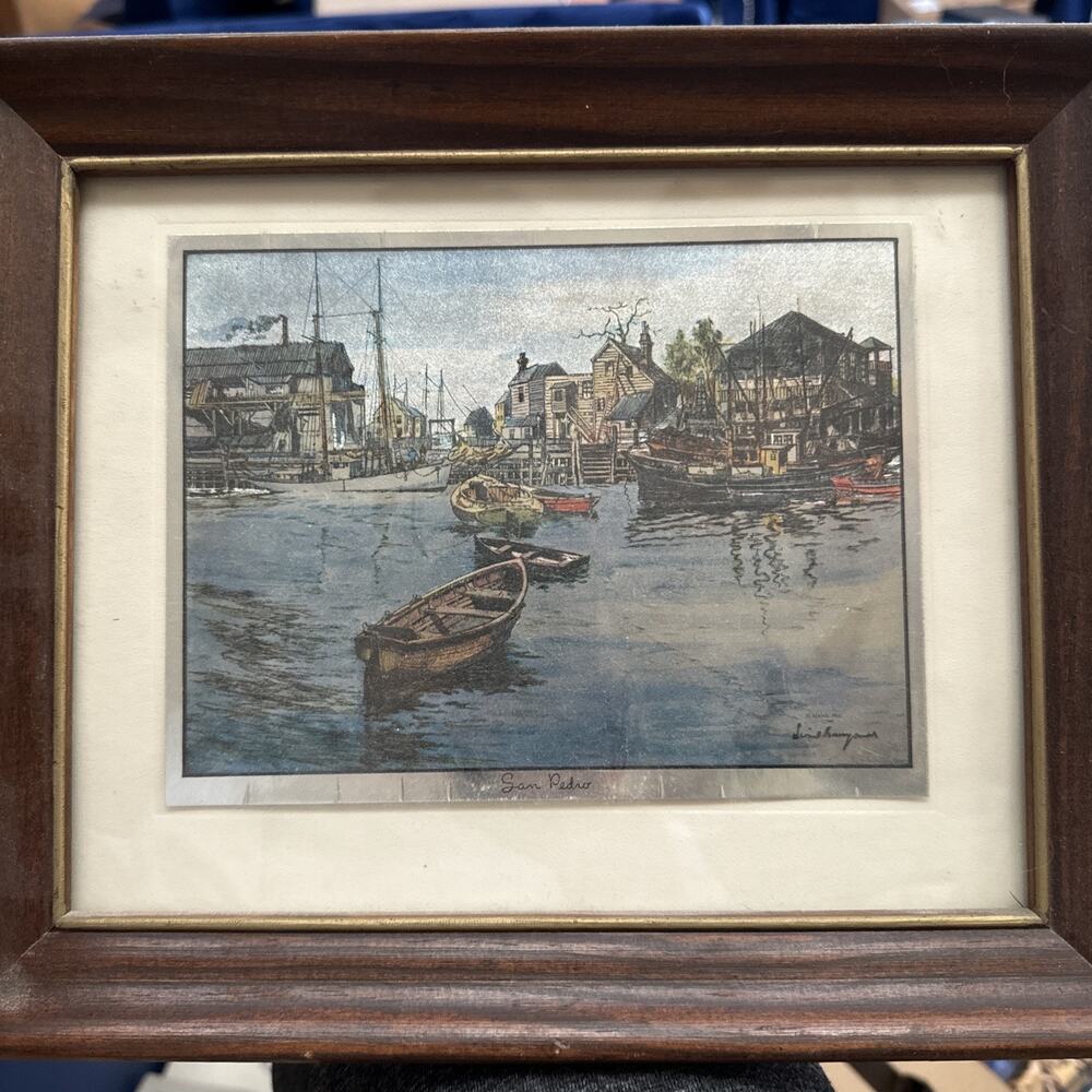VTG‎ San Pedro Color Foil Etching By Lionel Barrymore